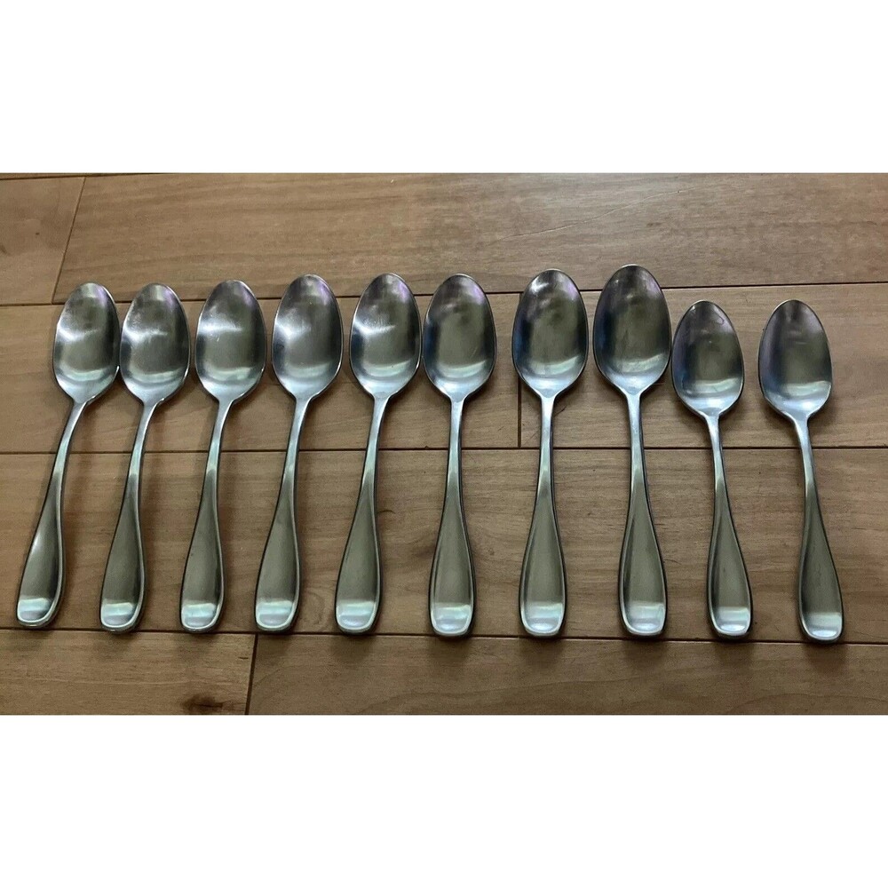 Oneida VOSS Glossy 8 Oval Soup Place Spoons & 2 Teaspoons Stainless Flatware Lot